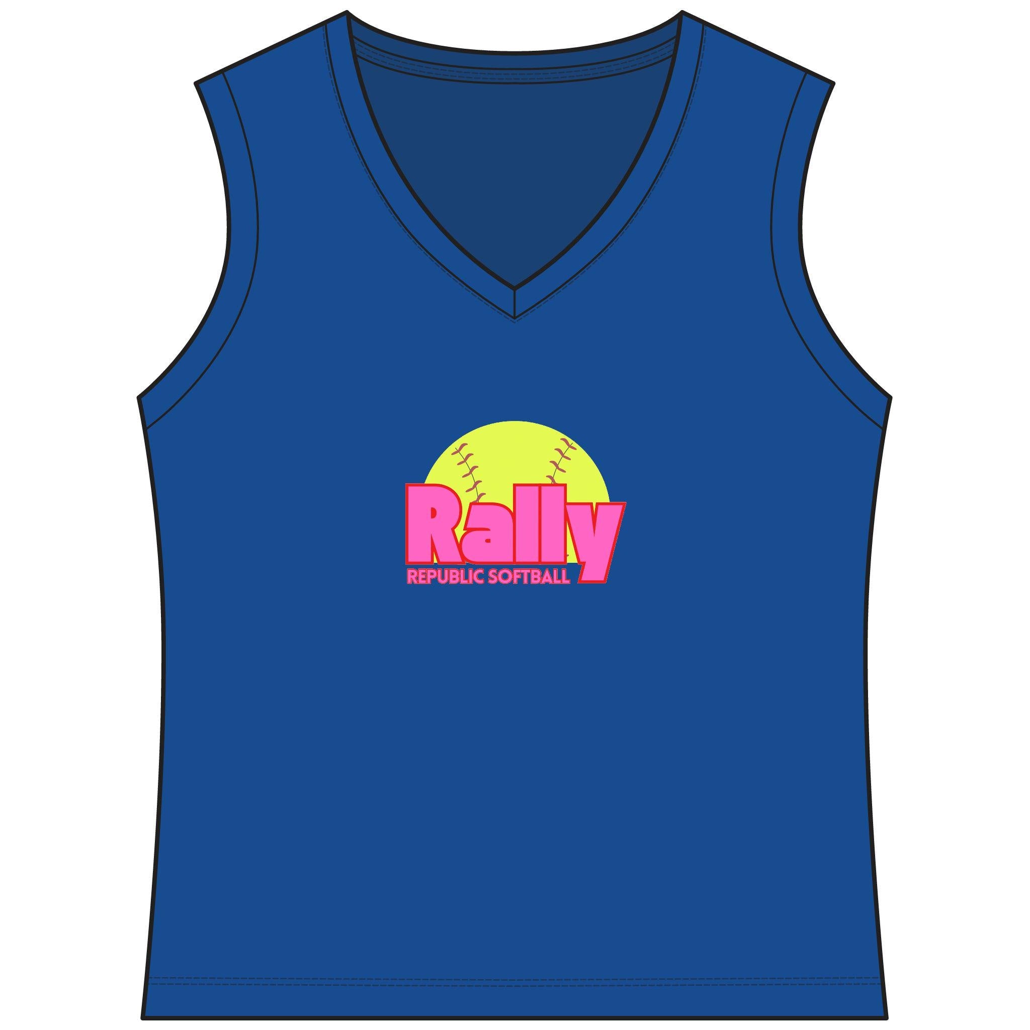 Rally Republic Softball Women's Sleeveless Competitor V-Neck Tee