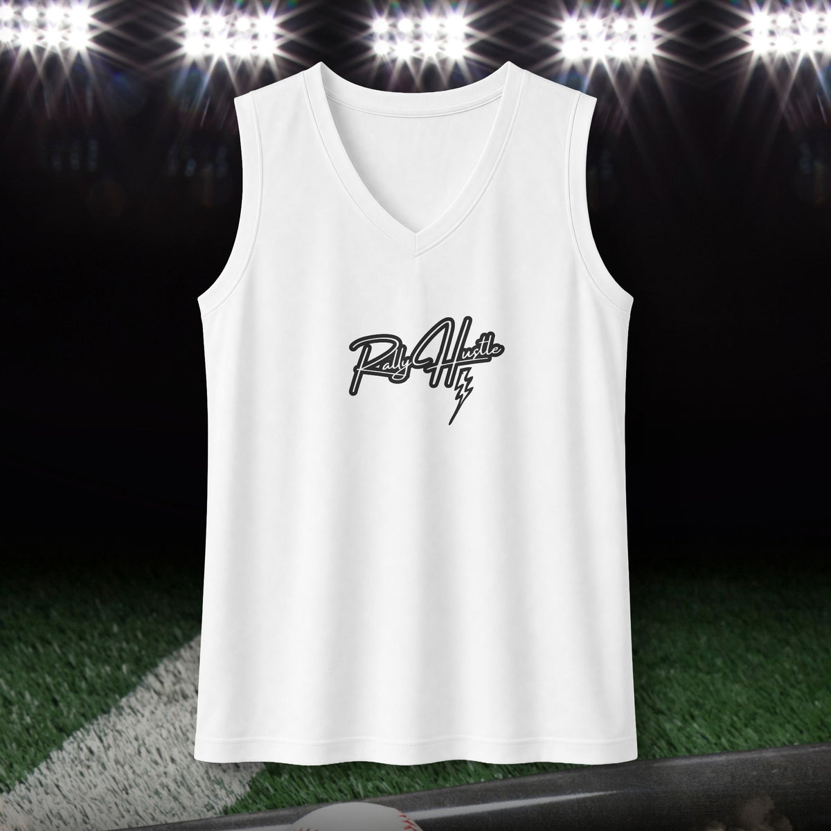 Rally Hustle Women's Sleeveless Performance V-Neck Tee