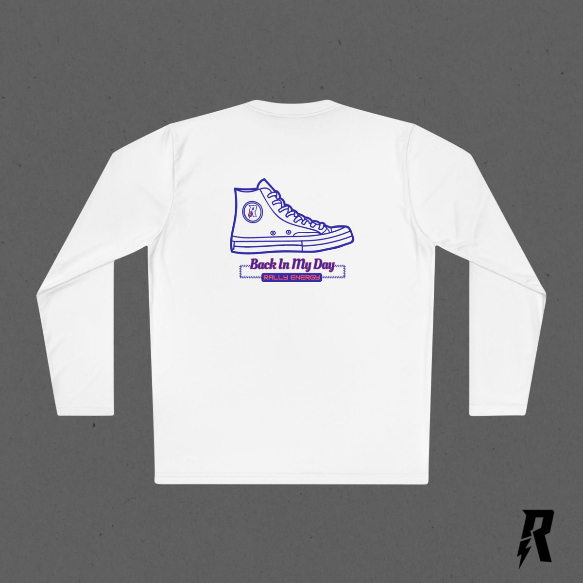 R-Bolt “Back In My Day” Rally Energy Men’s Long Sleeve Athletic Tee