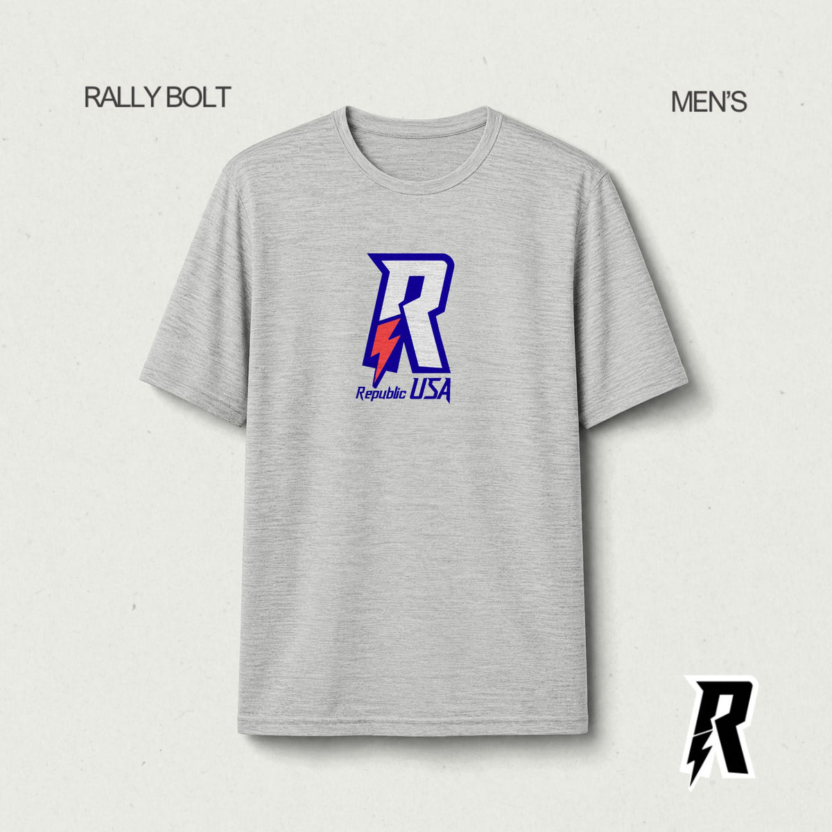 R-Bolt Script Electric Heather Performance Tee