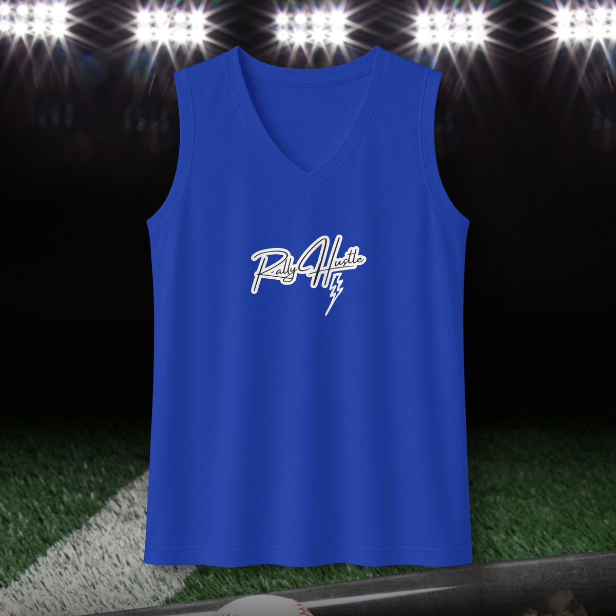 Rally Hustle Women's Sleeveless Performance V-Neck Tee