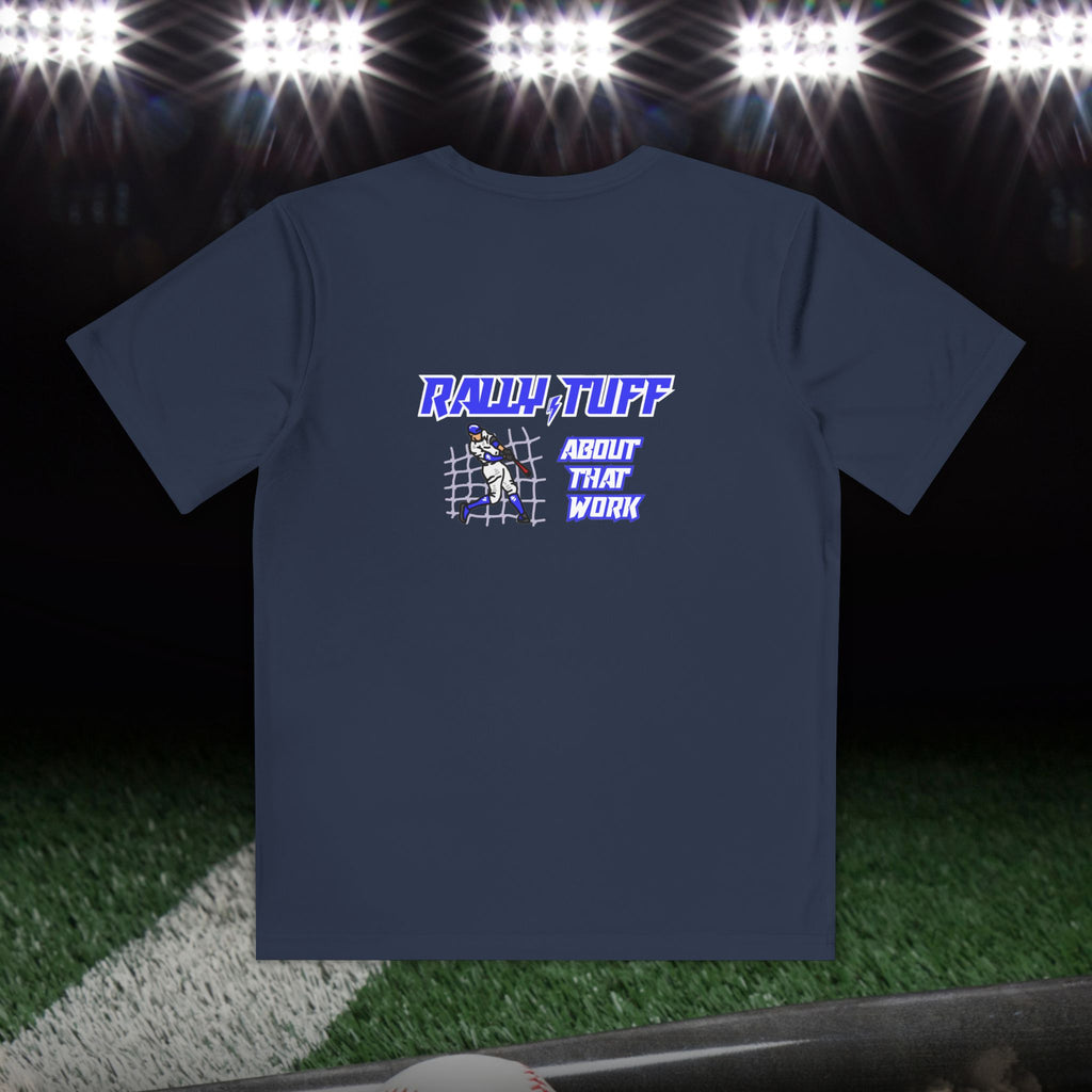 Rally TUFF “About That Work” In The Cages Youth Athletic Tee