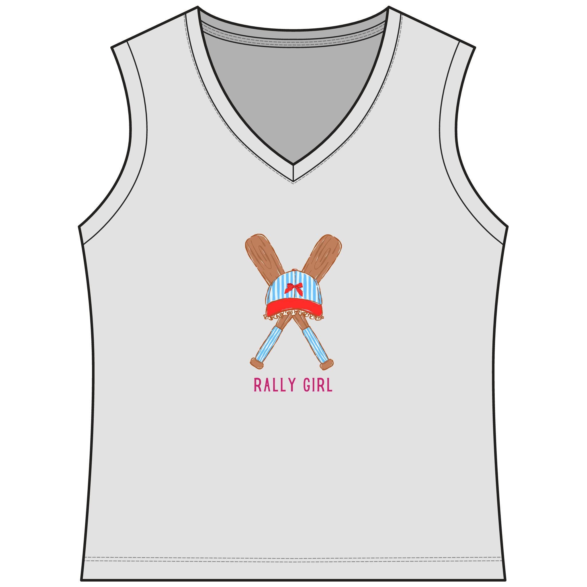 Rally Girl Gingham Women's Sleeveless Competitor V-Neck Tee, by Rally Republic