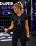 Rally Girl Signature Hitter Performance V-Neck Tee, by Rally Republic