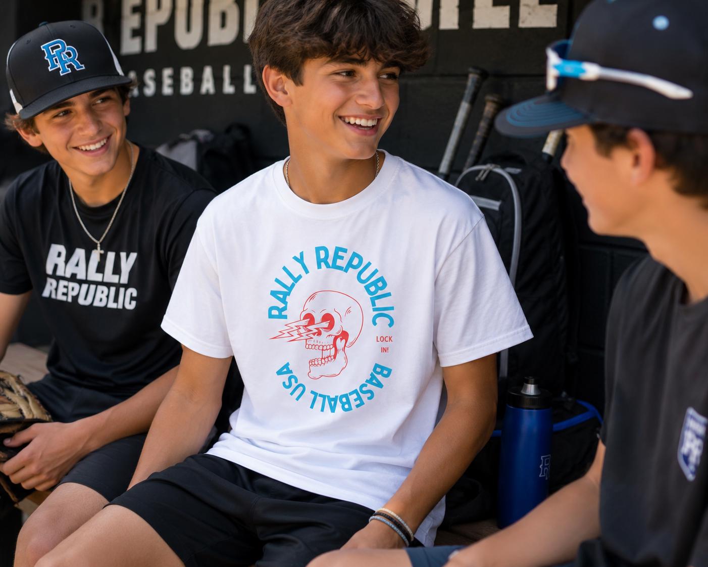 Rally Republic Baseball Lock In Kids Tee (blue)