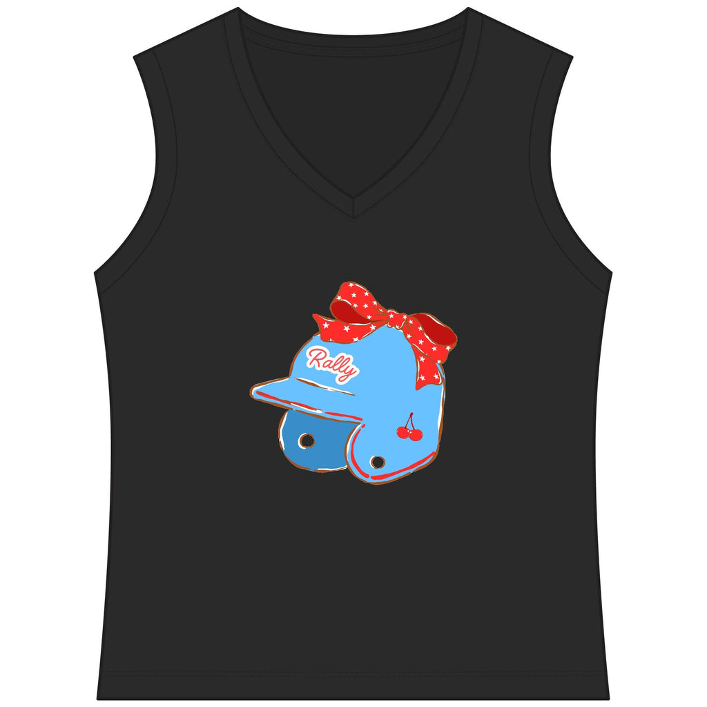 Rally Helmet Women's Sleeveless Competitor V-Neck Tee, by Rally Republic
