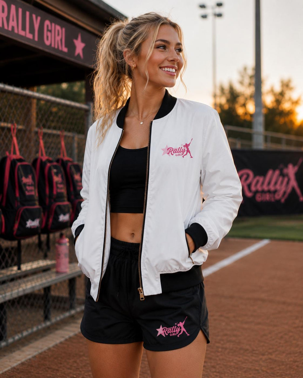 Rally Girl Softball Bomber Jacket, by Rally Republic
