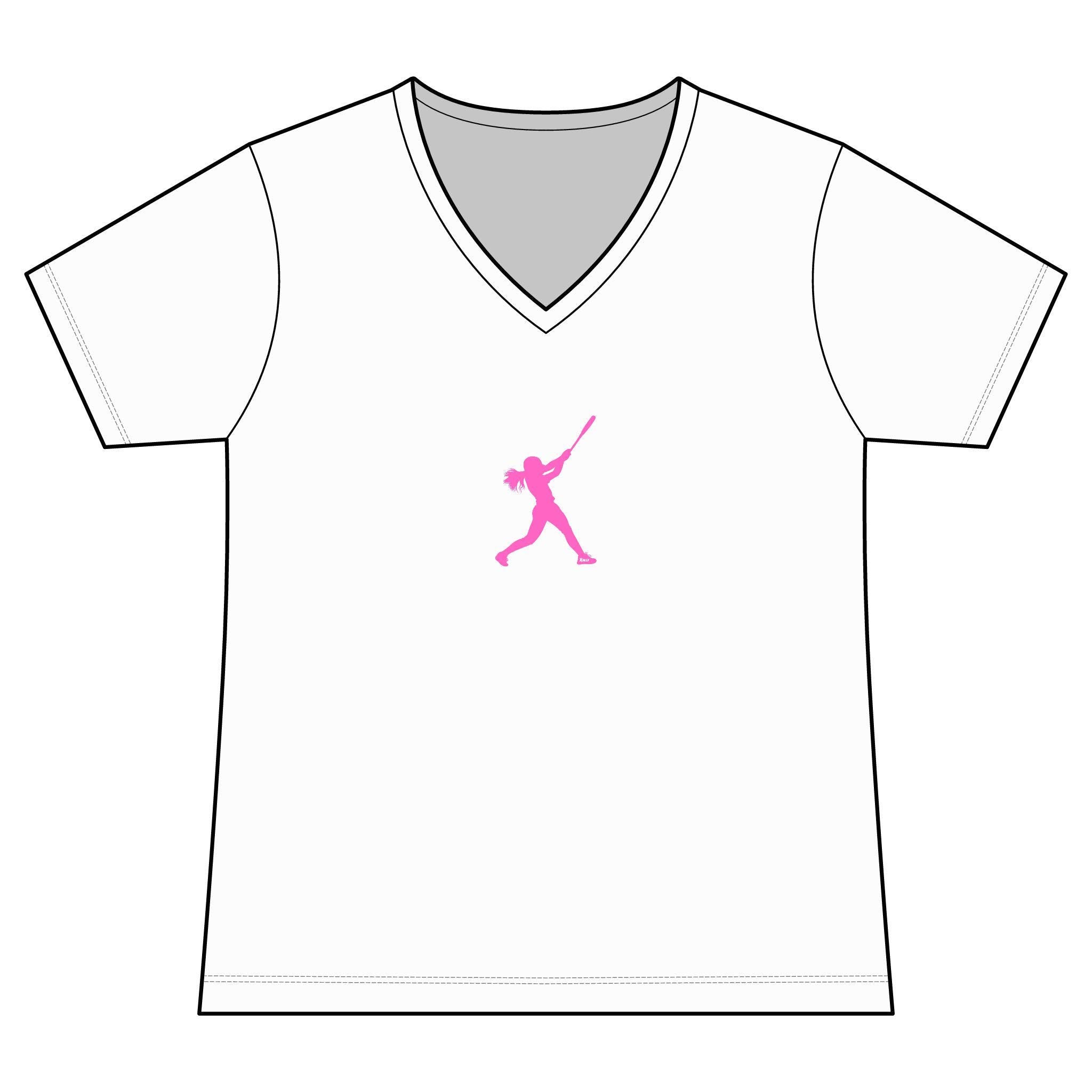 Rally Girl Signature Hitter Performance V-Neck Tee, by Rally Republic