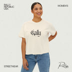 Rally Stately Script Women's Boxy Tee