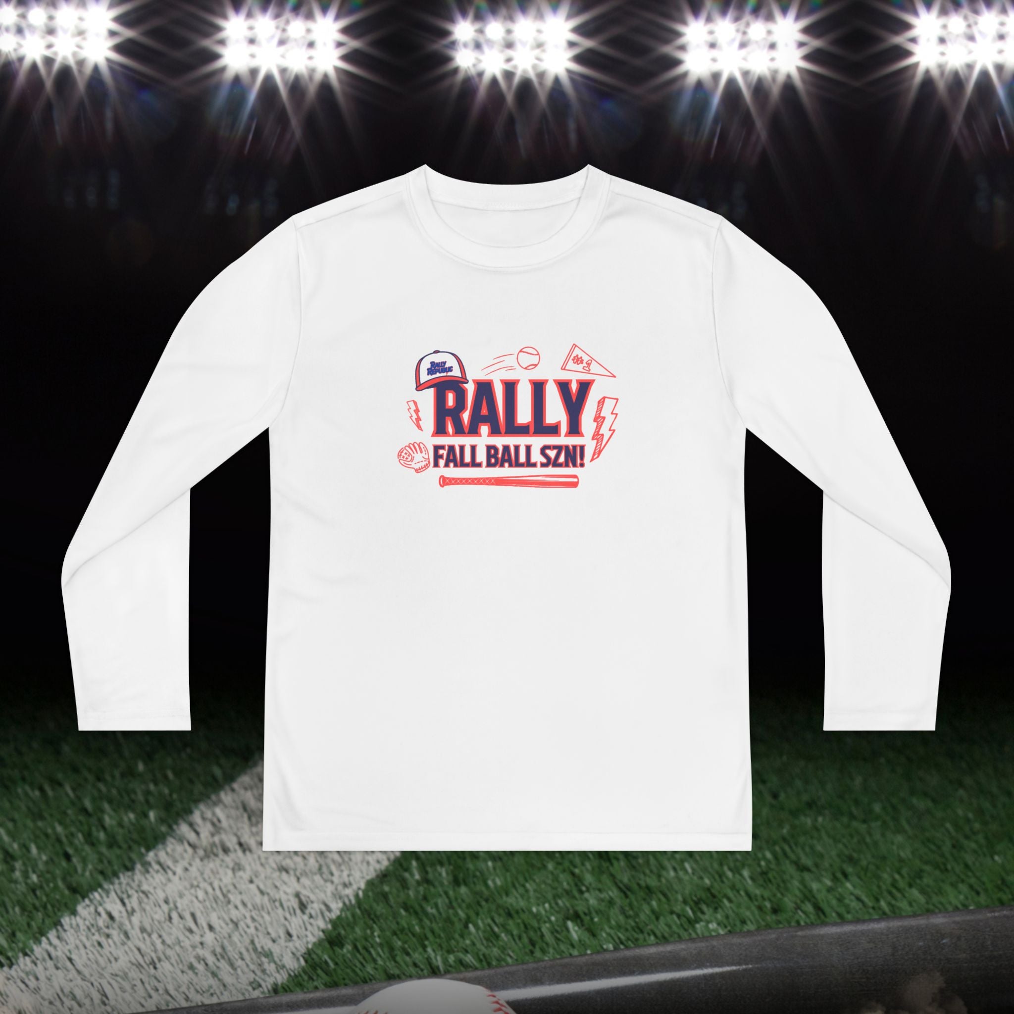 Rally FALL BALL SZN Youth Long Sleeve Athletic Tee