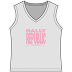 RallyGirl Play In The USA Women's Sleeveless Competitor V-Neck Tee, by Rally Republic