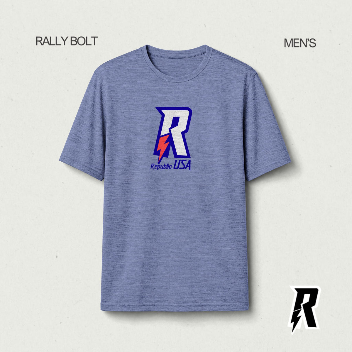 R-Bolt Script Electric Heather Performance Tee