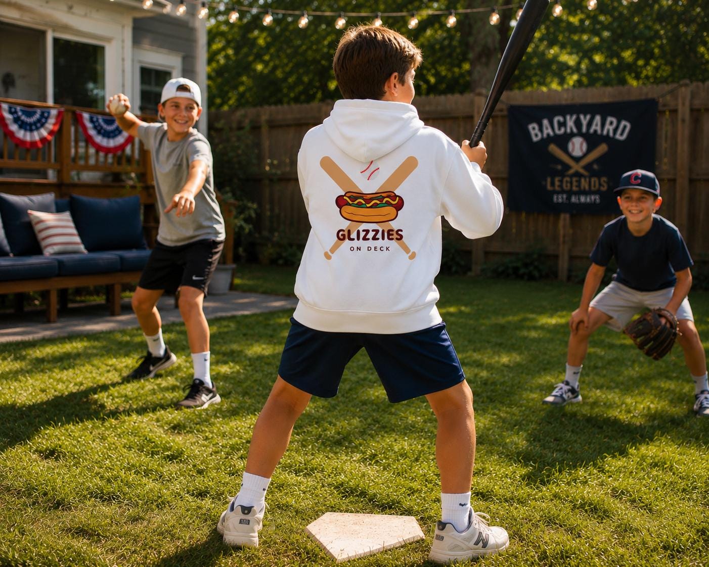 Glizzies On Deck Youth Hoodie, by Rally Republic