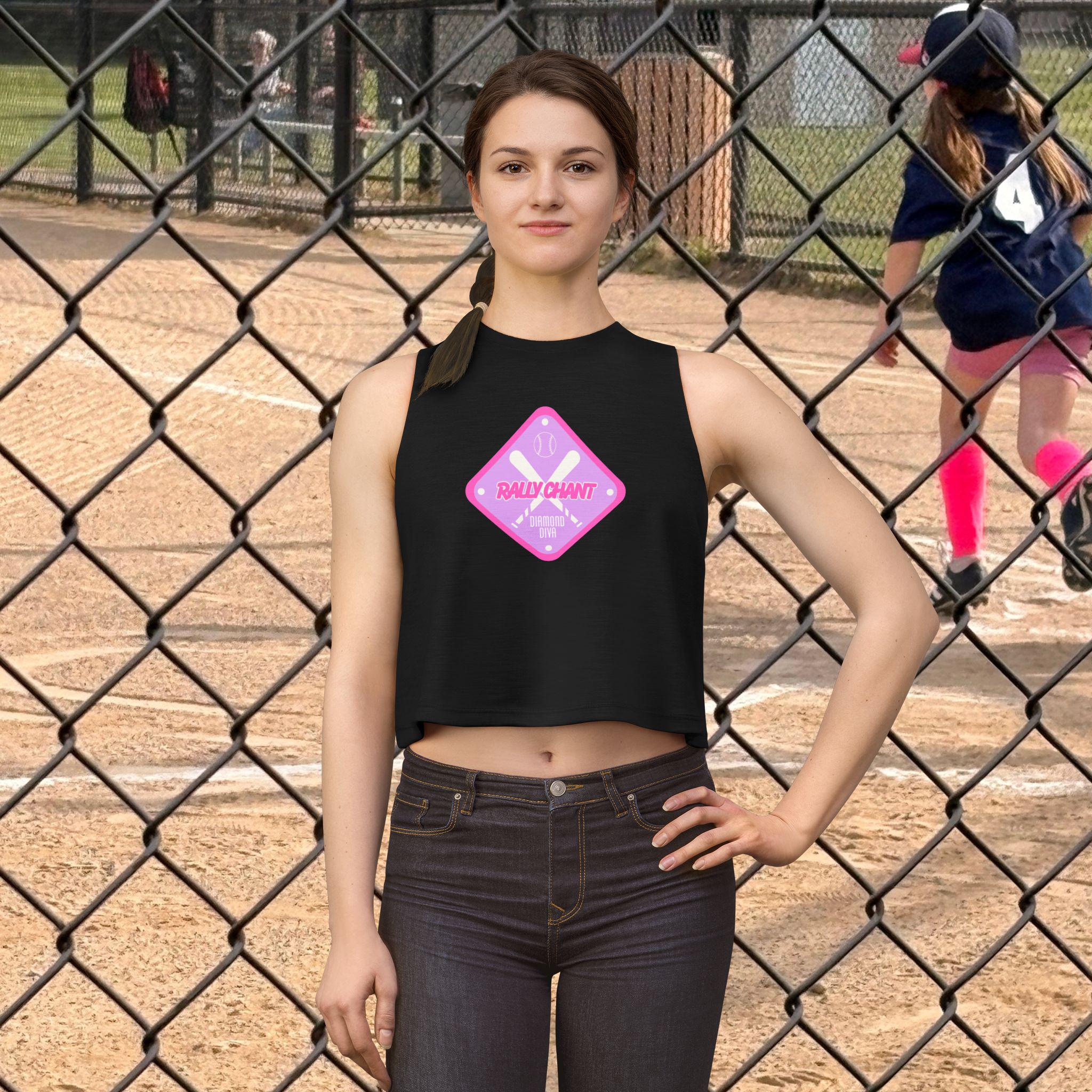 Rally Chant Diamond Diva Crop Top | Softball Graphic Crop Top by Rally Republic