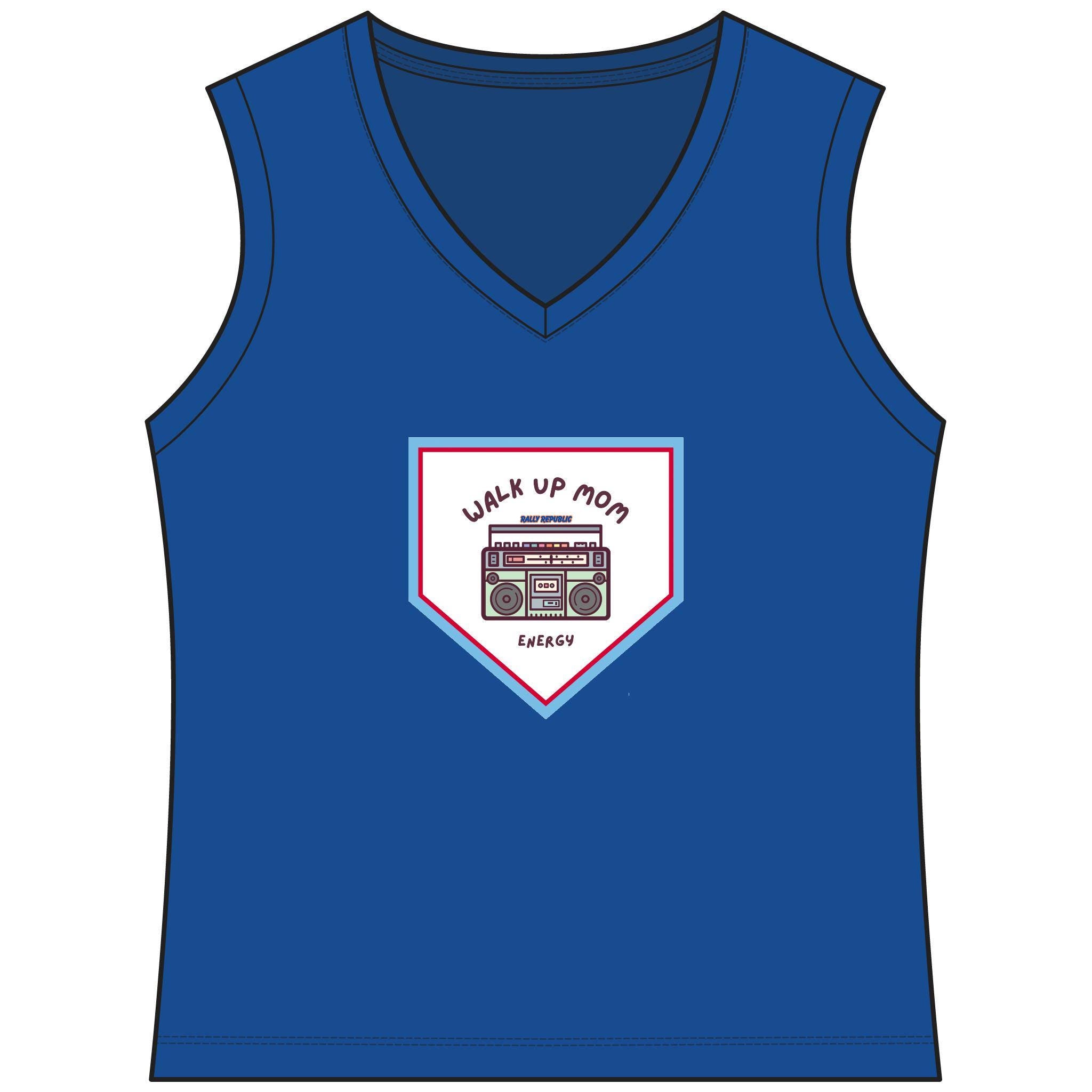 Walk Up Mom Energy Women's Sleeveless Competitor V-Neck Tee, by Rally Republic
