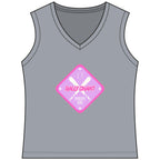 RallyGirl Diamond Diva Women's Sleeveless Competitor V-Neck Tee, by Rally Republic