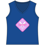 RallyGirl Diamond Diva Women's Sleeveless Competitor V-Neck Tee, by Rally Republic