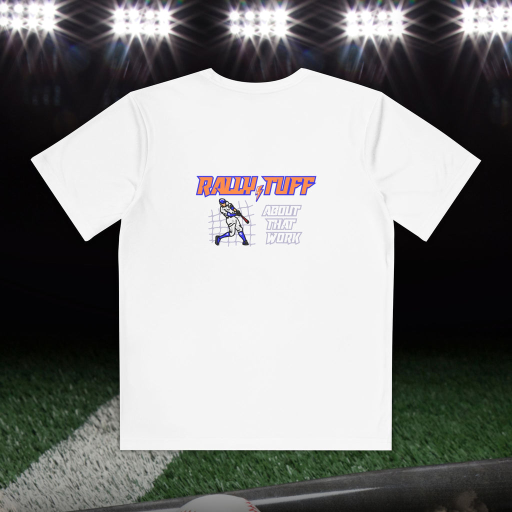 Rally TUFF “About That Work” In The Cages Youth Athletic Tee