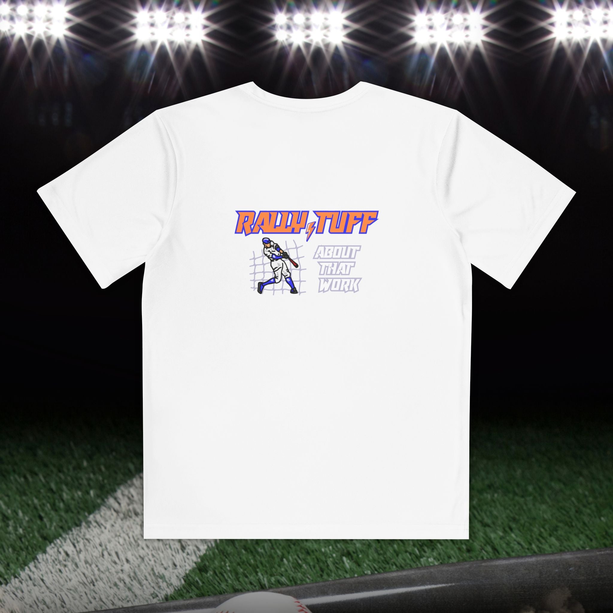 Rally TUFF “About That Work” In The Cages Youth Athletic Tee