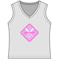 RallyGirl Diamond Diva Women's Sleeveless Competitor V-Neck Tee, by Rally Republic