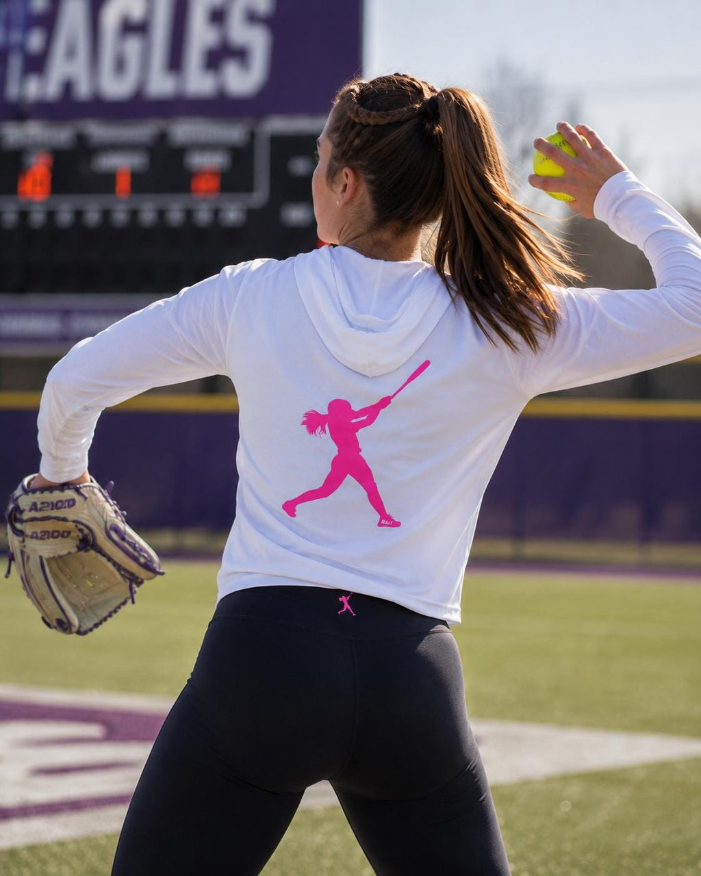 Rally Girl Signature Hitter Long Sleeve Hoodie Tee, by Rally Republic