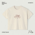 Rally Republic Softball Script Women's Boxy Tee