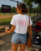 Ball Mom Energy Women's Cropped Boxy Tee, by Rally Republic