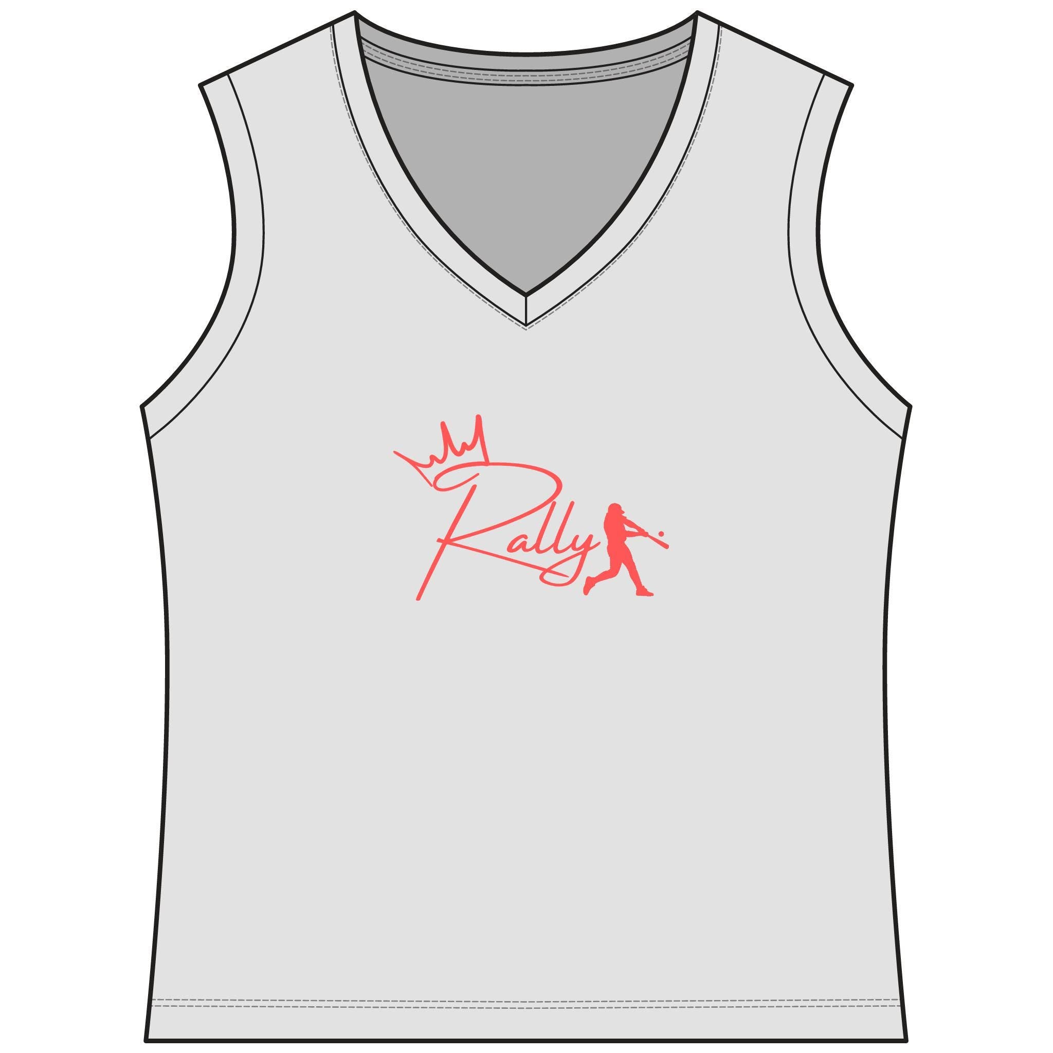 Rally Royalty Women's Sleeveless Competitor V-Neck Tee, by Rally Republic