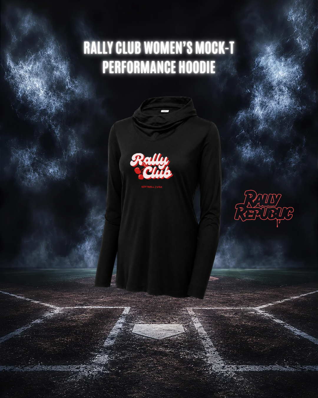 Rally Club Women's Mock-T Performance Hoodie