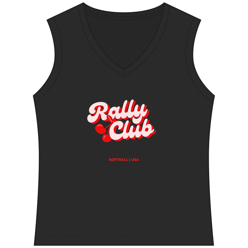 RallyGirl Softball Club Women's Sleeveless Competitor V-Neck Tee, by Rally Republic