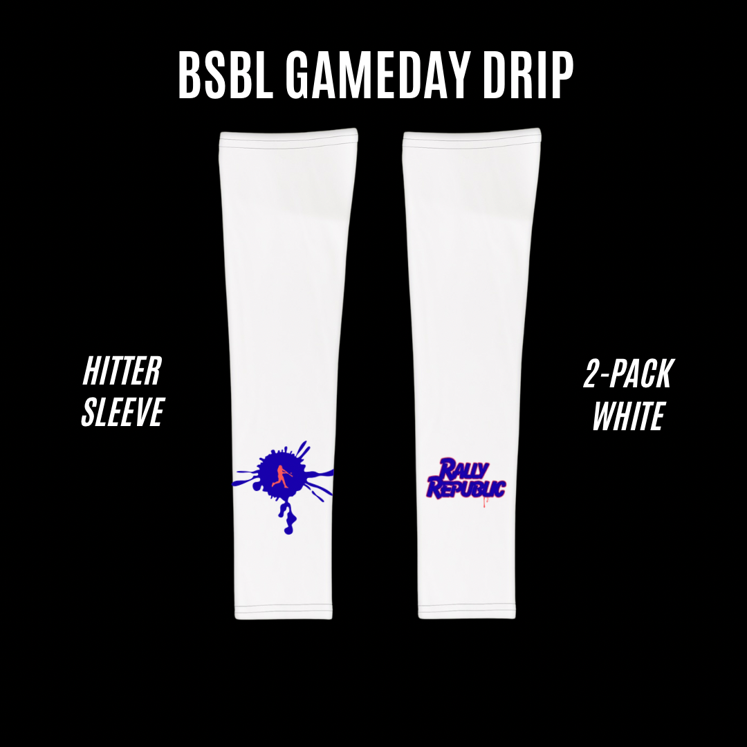 Gameday Drip White/Navy Men’s Hitter Sleeve — 2 Pack
