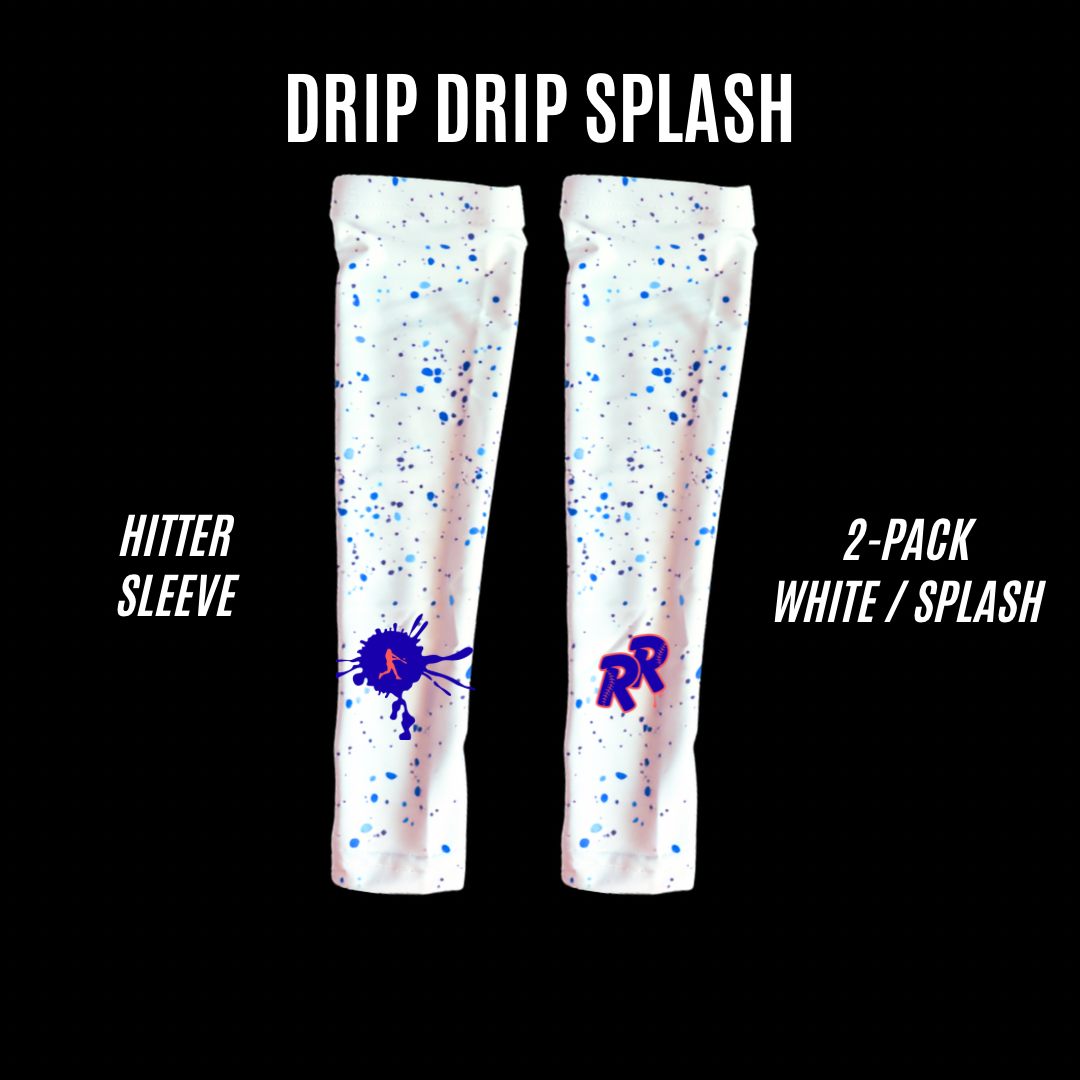 Drip Drip Splash White/Navy Men’s Hitter Sleeve — 2 Pack