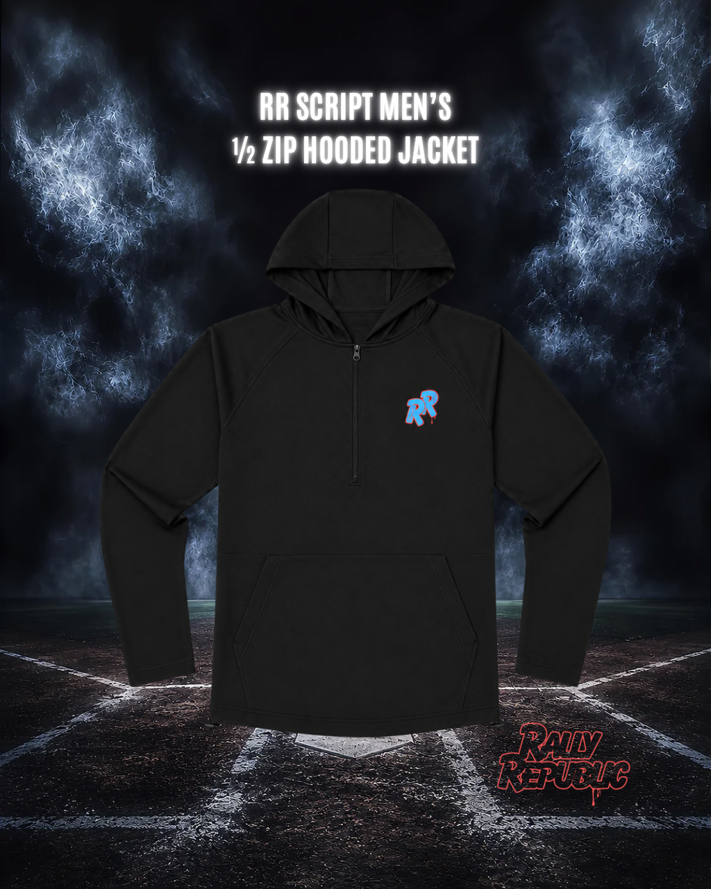 RR Script Men’s 1/2 Zip Hooded Jacket
