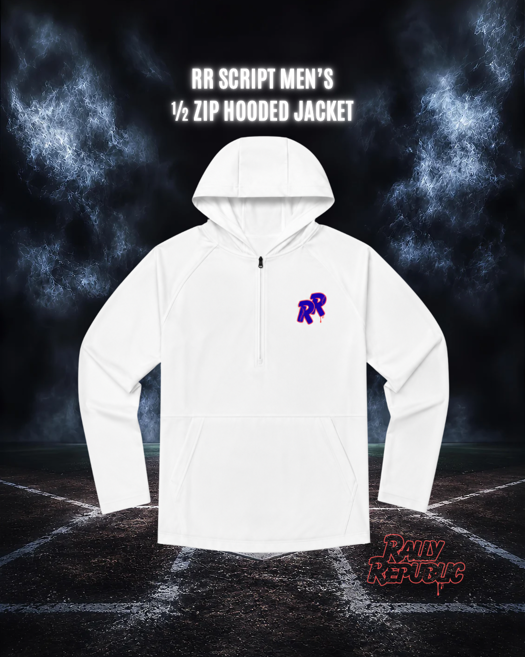 RR Script Men’s 1/2 Zip Hooded Jacket