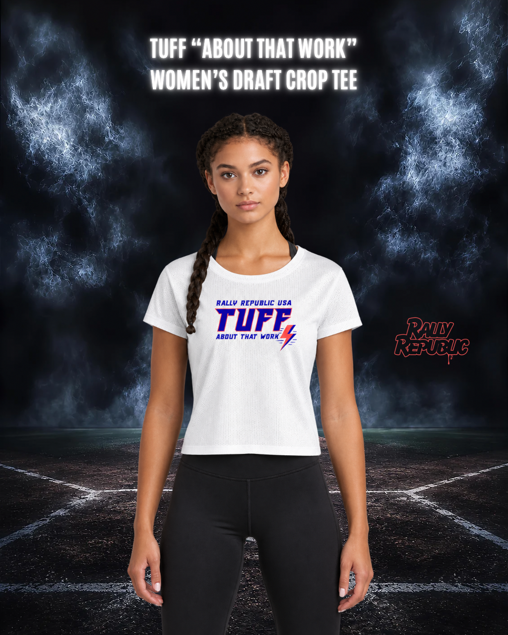 TUFF “About That Work” Women's Draft Crop Performance Tee