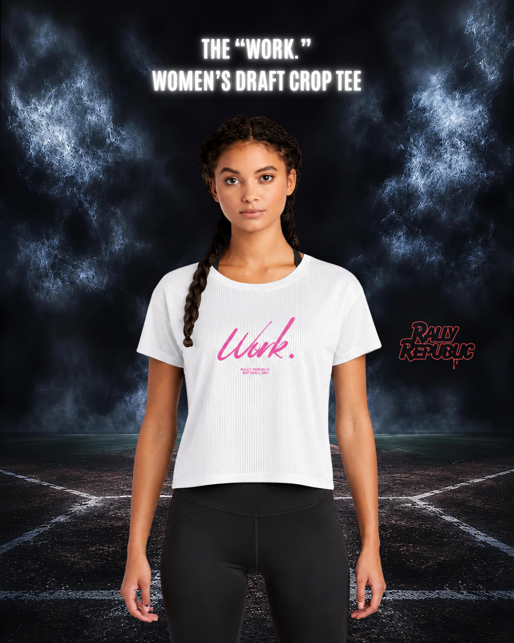 Work. Women's Performance Draft Crop Tee