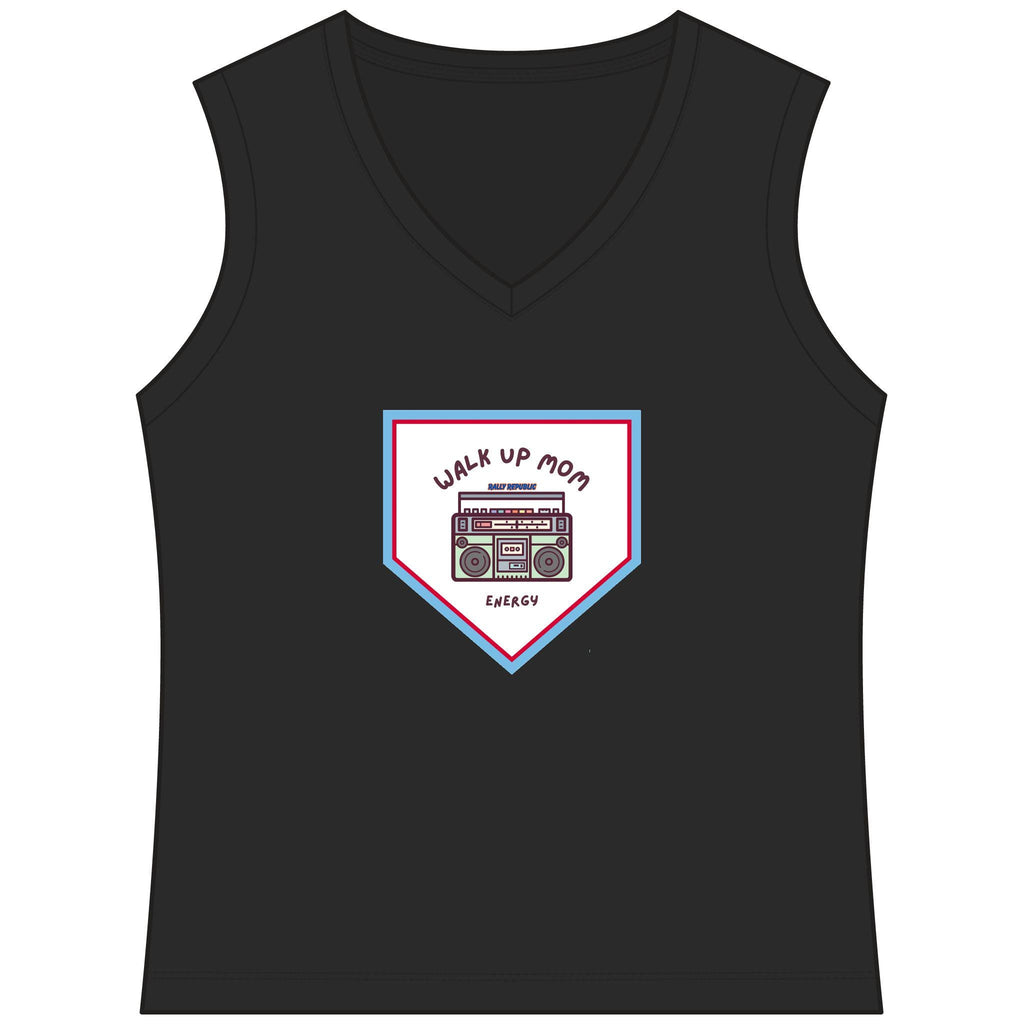 Walk Up Mom Energy Women's Sleeveless Competitor V-Neck Tee, by Rally Republic