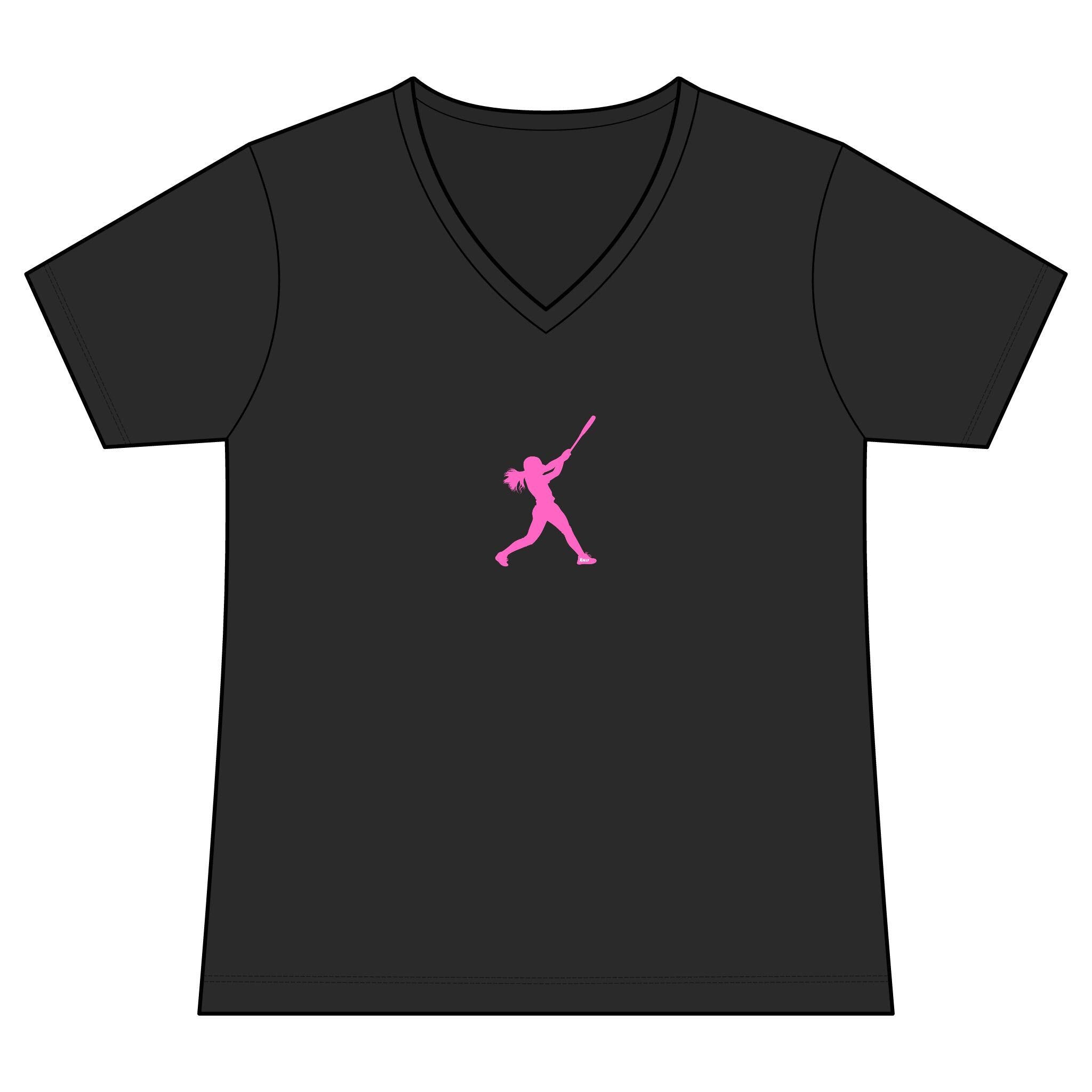 Rally Girl Signature Hitter Performance V-Neck Tee, by Rally Republic