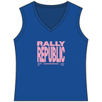 RallyGirl Play In The USA Women's Sleeveless Competitor V-Neck Tee, by Rally Republic