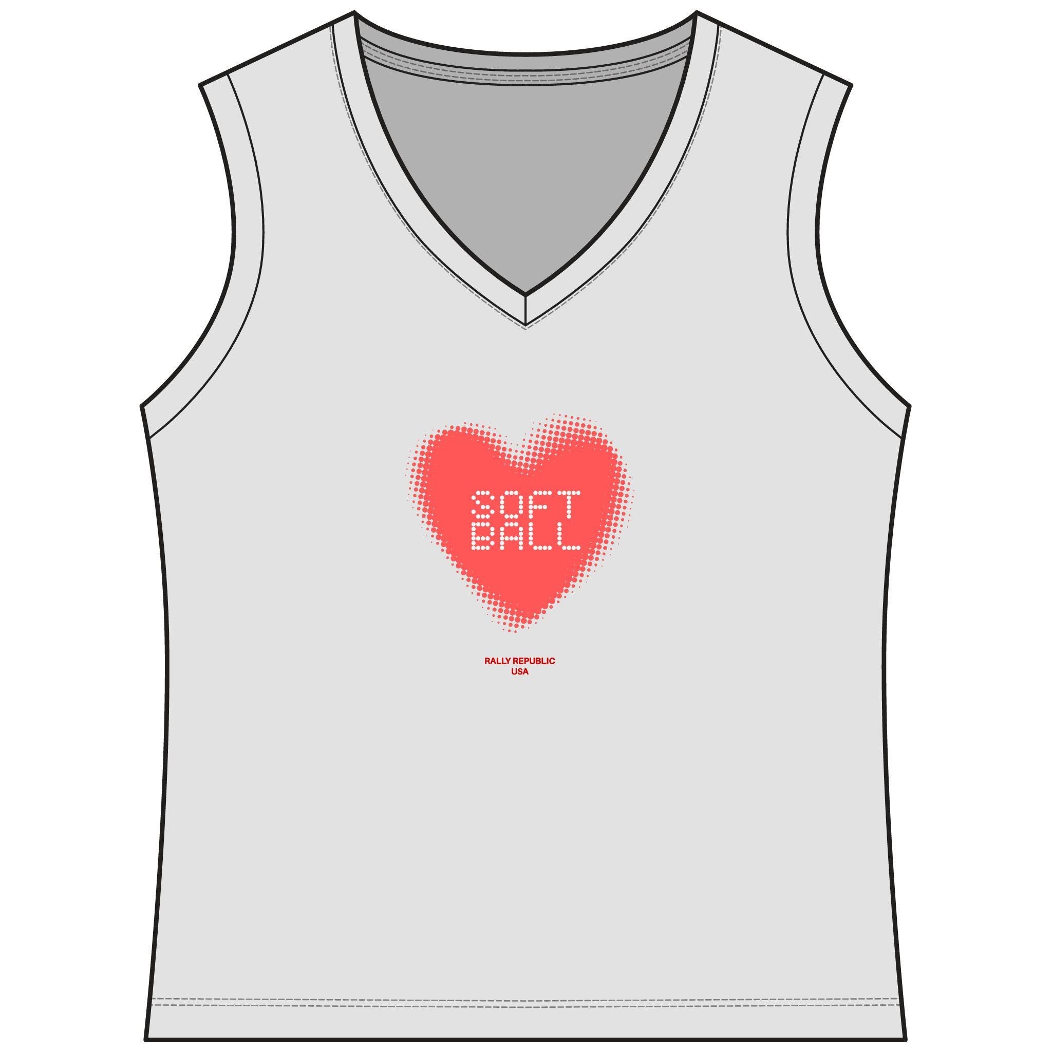 Softball Love Women's Sleeveless Competitor V-Neck Tee, by Rally Republic
