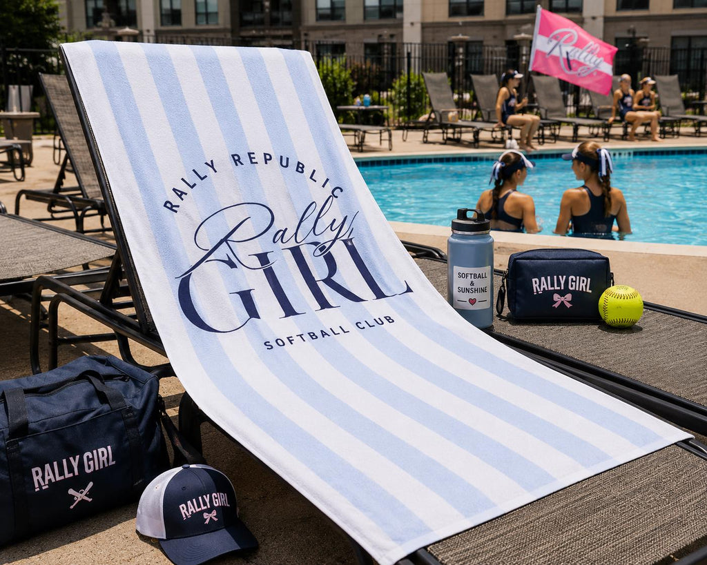 Rally Girl Softball Club Pool Towel, by Rally Republic