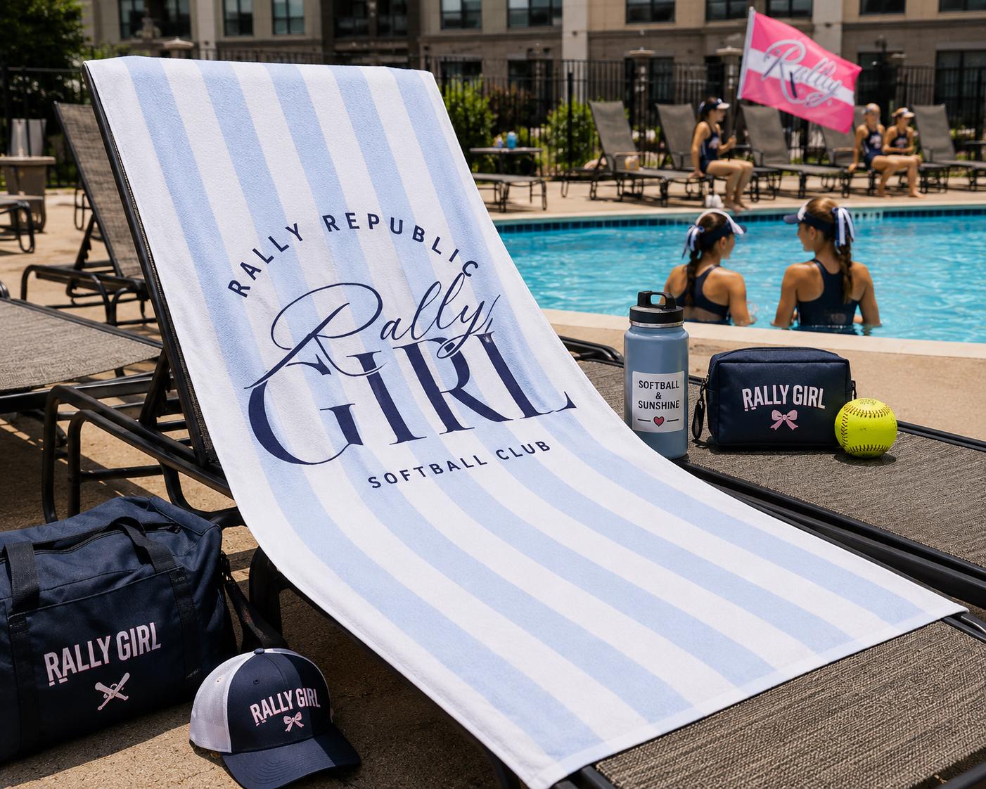 Rally Girl Softball Club Pool Towel, by Rally Republic