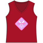 RallyGirl Diamond Diva Women's Sleeveless Competitor V-Neck Tee, by Rally Republic
