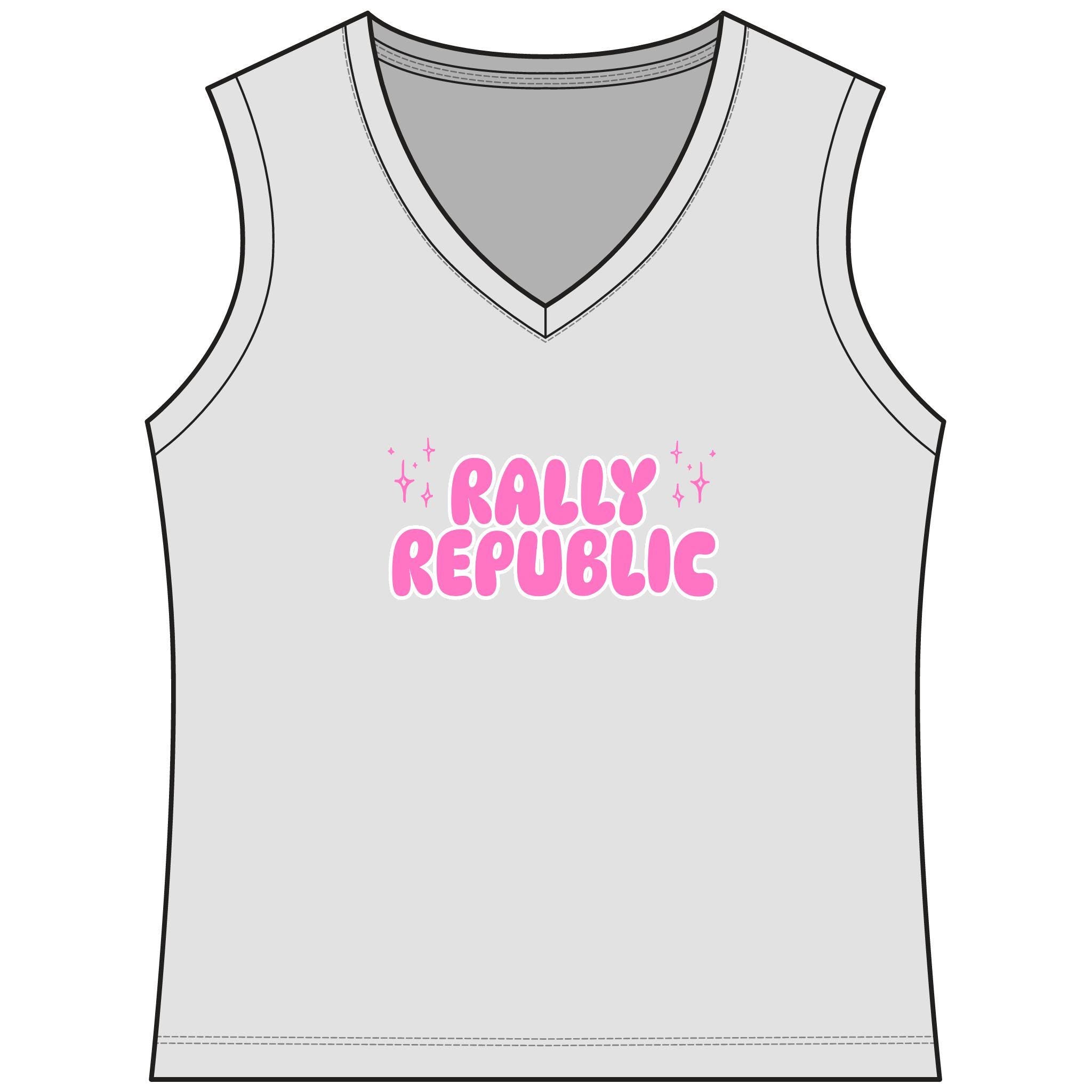 Rally Sparkles Women's Sleeveless Competitor V-Neck Tee, by Rally Republic