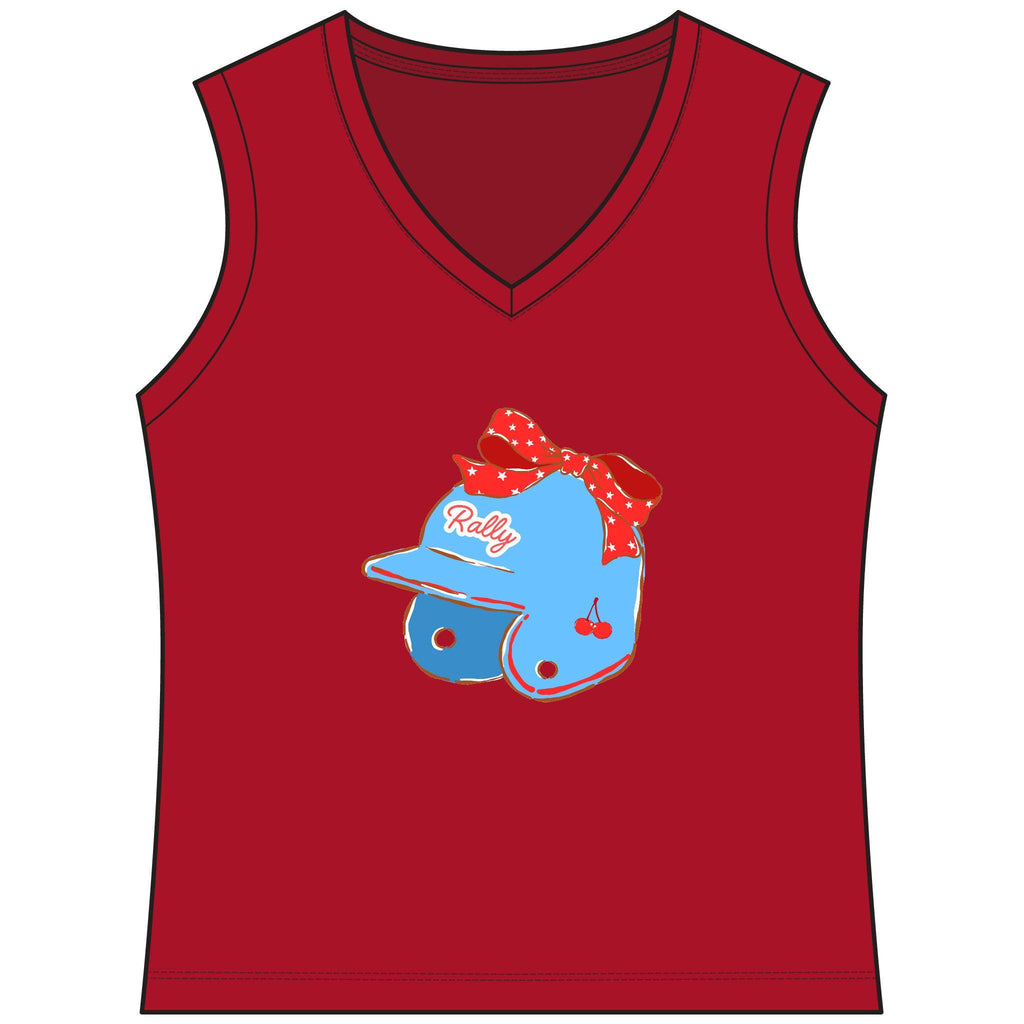 Rally Helmet Women's Sleeveless Competitor V-Neck Tee, by Rally Republic