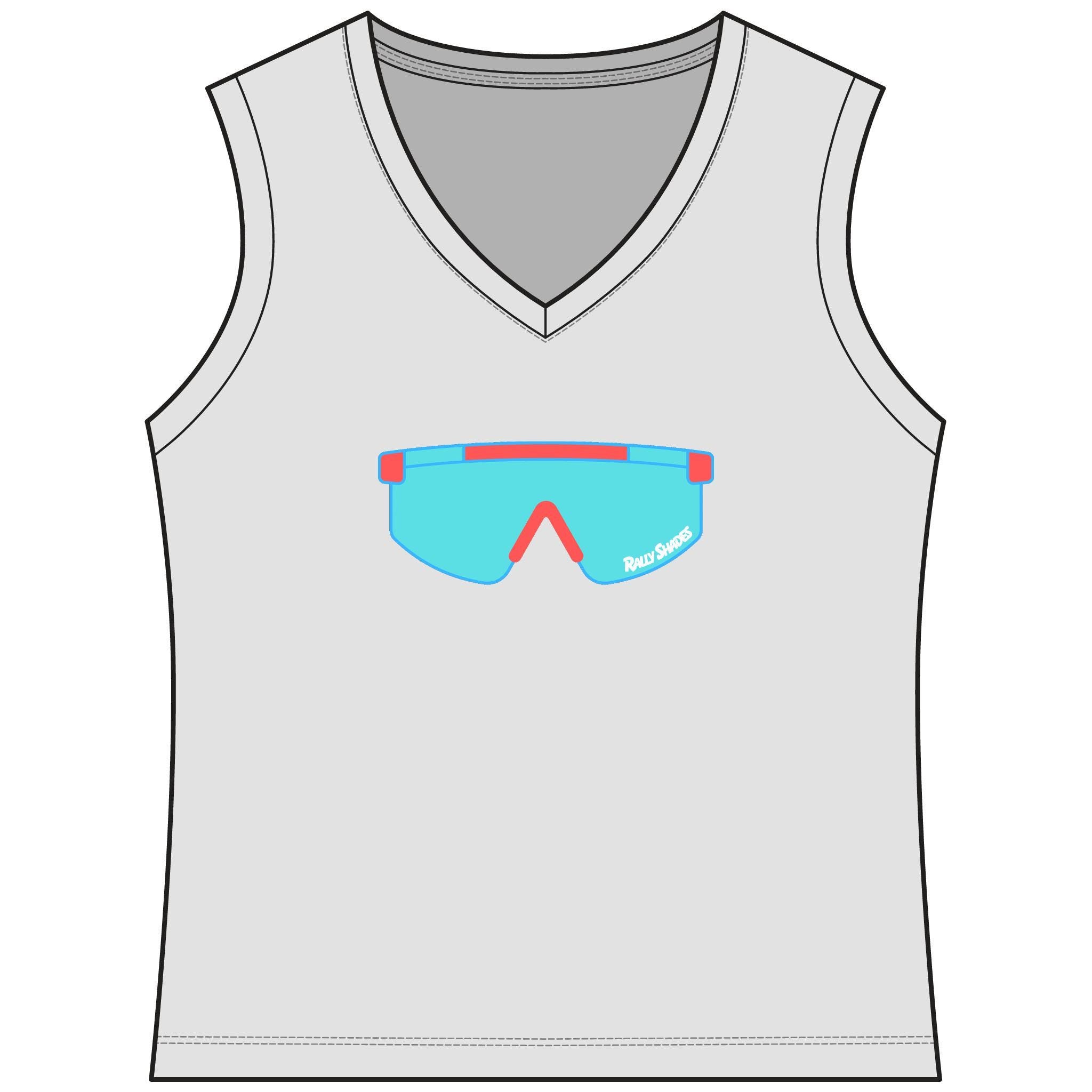 Rally Shades Women's Sleeveless Competitor V-Neck Tee, by Rally Republic