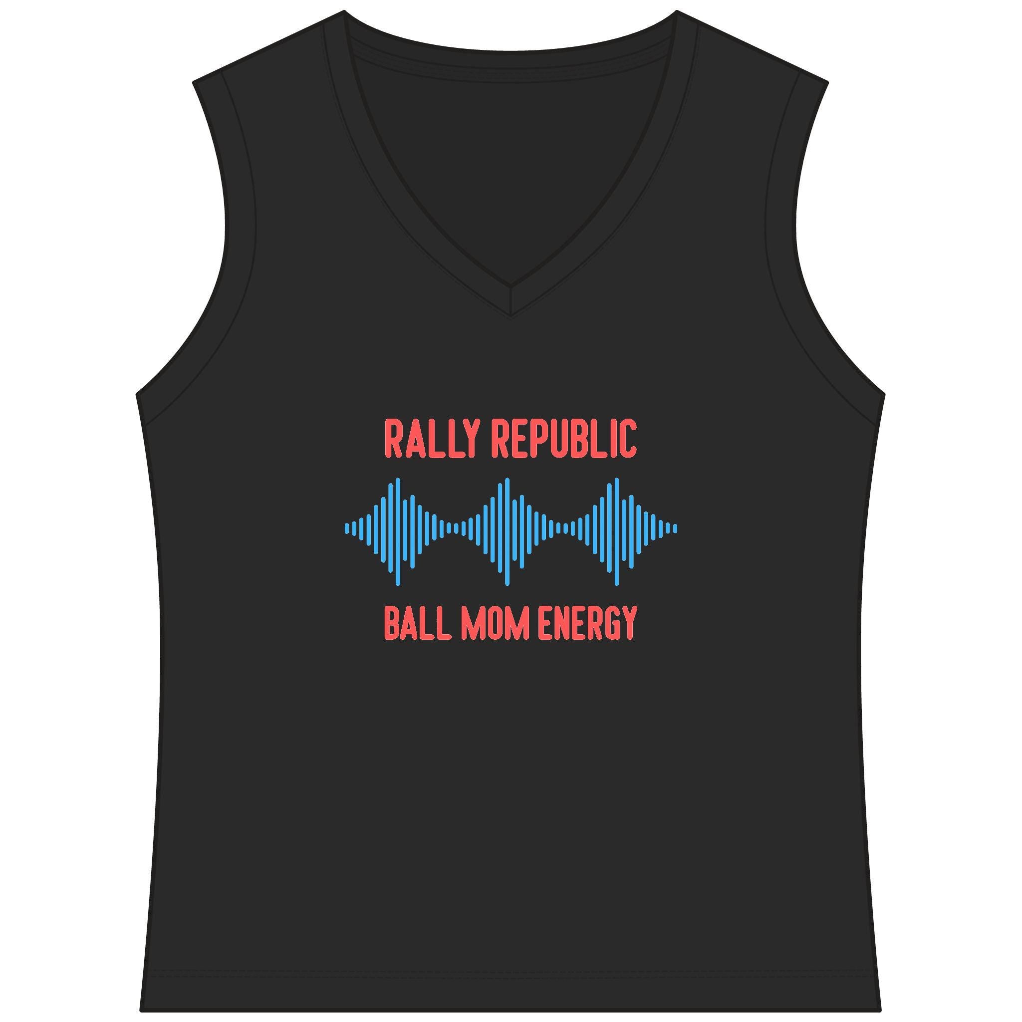 Ball Mom Energy Women's Sleeveless Competitor V-Neck Tee, by Rally Republic