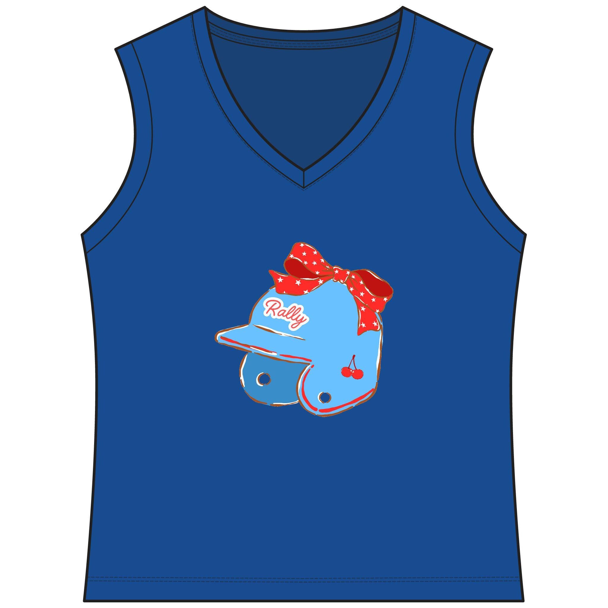Rally Helmet Women's Sleeveless Competitor V-Neck Tee, by Rally Republic